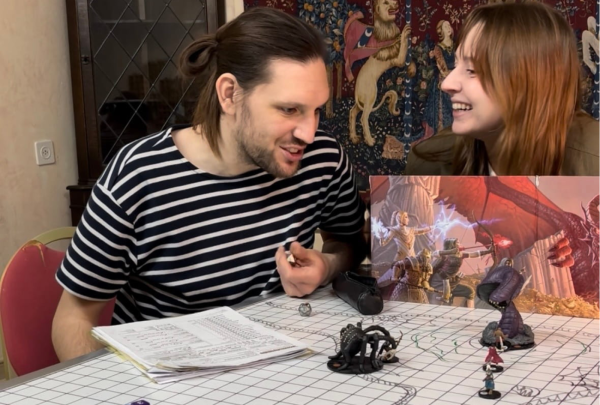 Deux joueurs autour d'une table JDR près de chez soi pour une session de Donjons et Dragons